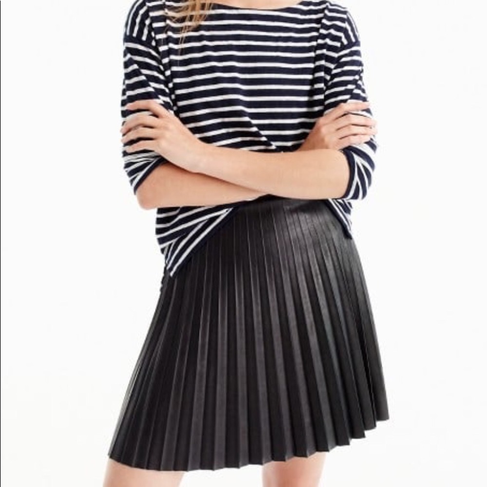 J.Crew Vegan Pleated A-Line Skirt NWOT Black